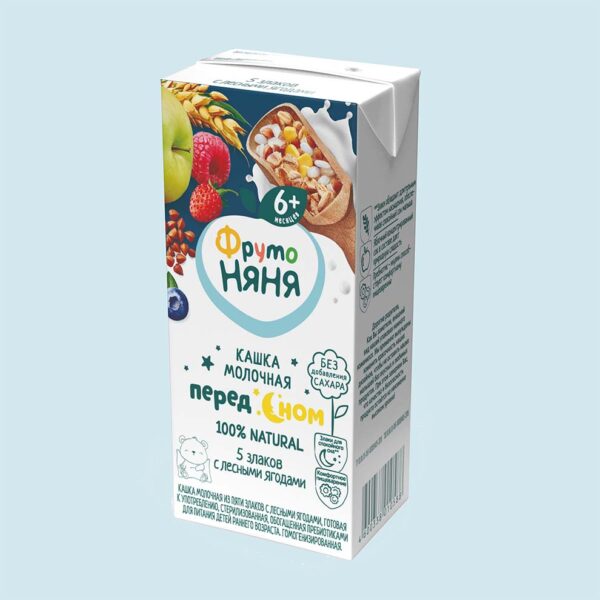 Sữa đêm hỗ trợ bé ngủ ngon FrutoNanny vị hỗn hợp ngũ cốc, dâu rừng – dành cho bé từ 6 tháng tuổi (200ml)
