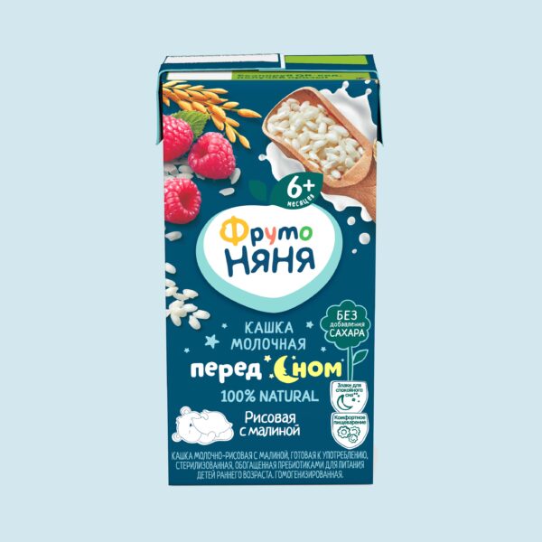Sữa đêm hỗ trợ bé ngủ ngon FrutoNanny vị gạo, mâm xôi – dành cho bé từ 6 tháng tuổi (200ml)
